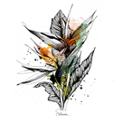 Fleur exotique en composition graphique raffinée